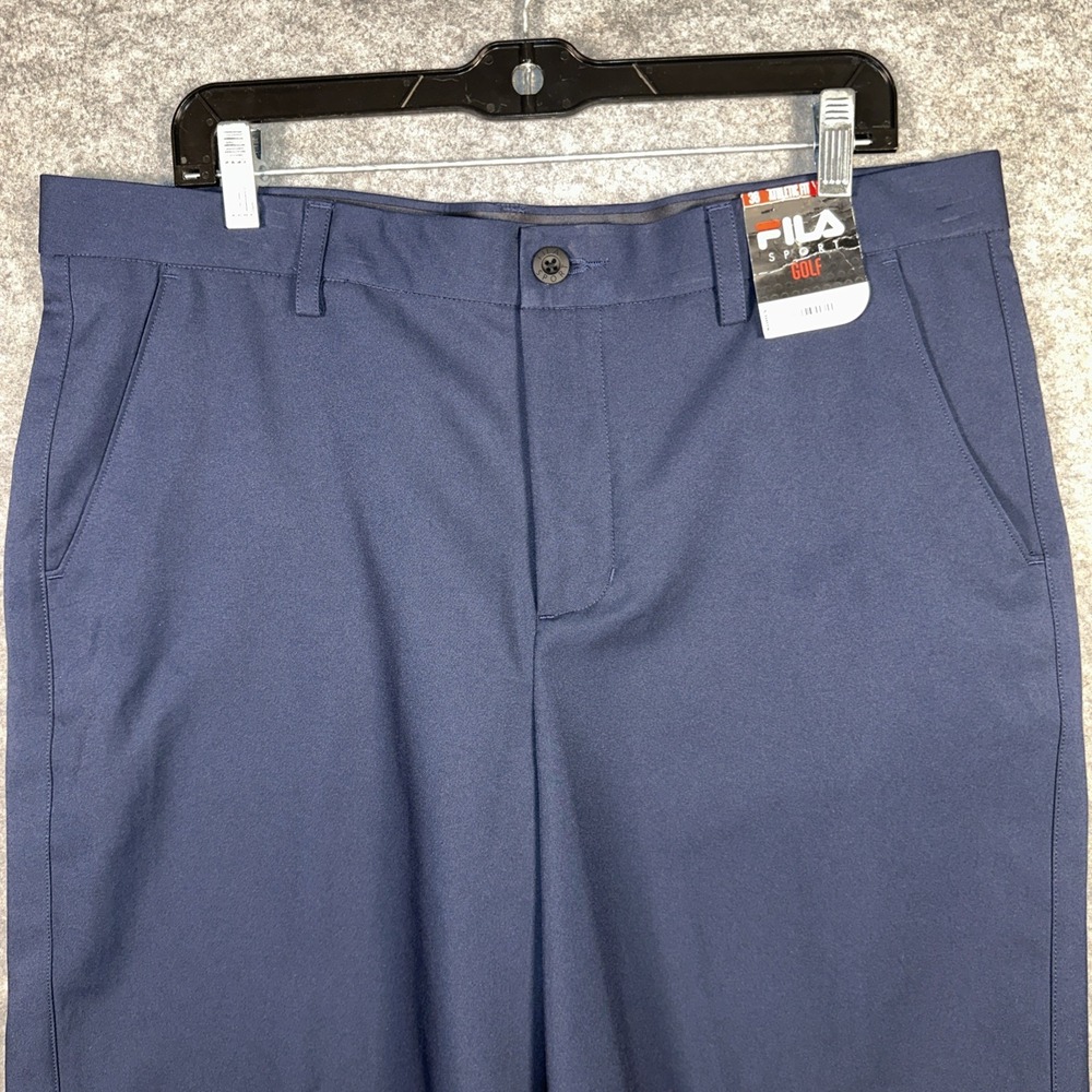 Fila Sport Golf Athletic Shorts Mens Size 36 Flat Front Mesh Pockets Navy‎